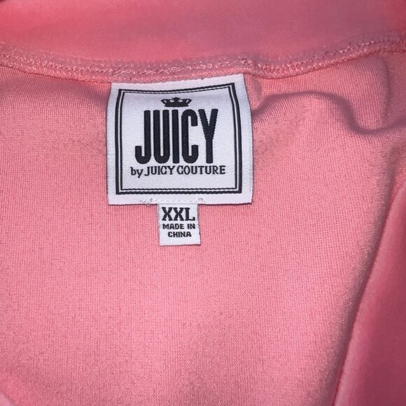 Juicy Couture Pink Velour V-Neck Pullover Sweatshirt Womens Size XXL - Picture 7 of 7